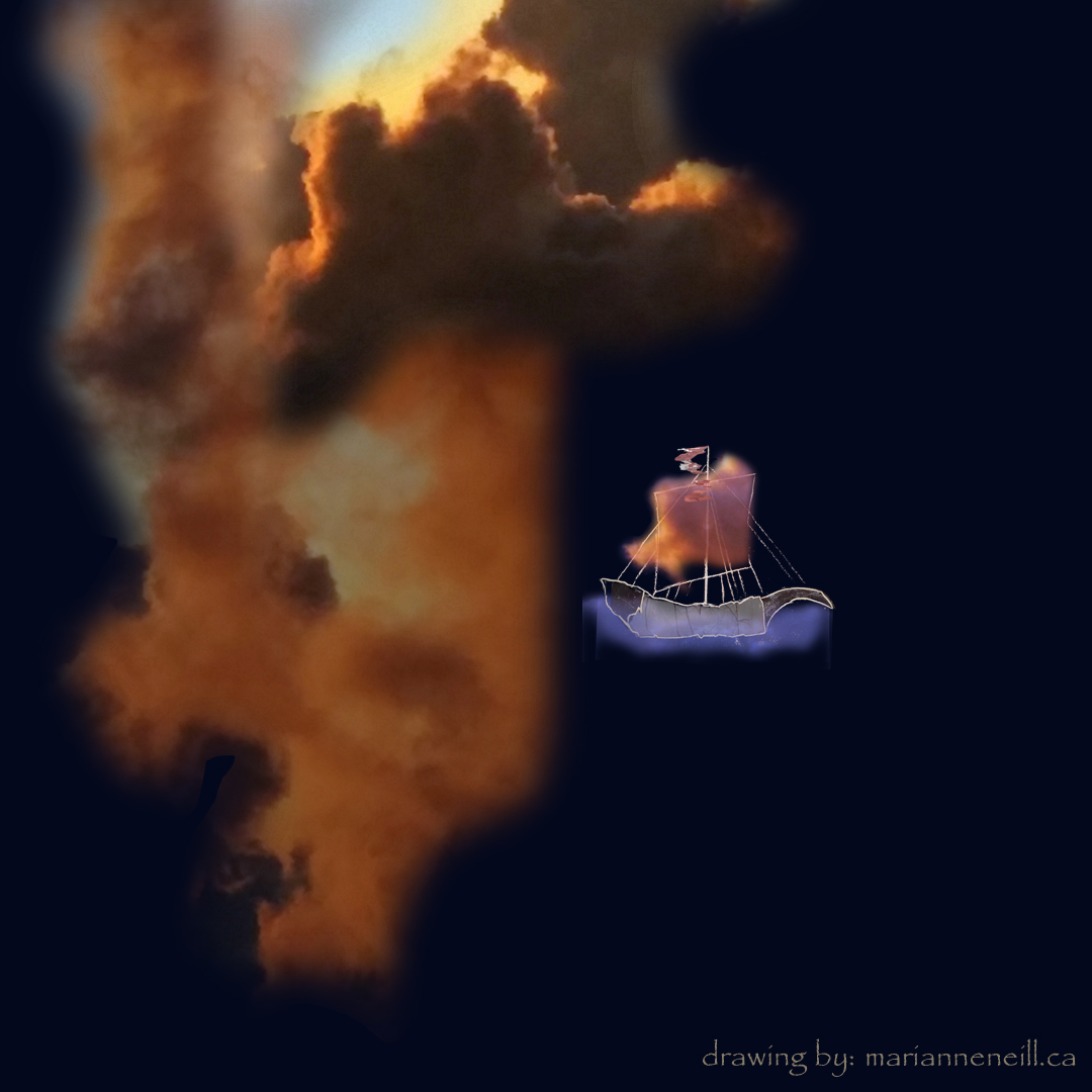 2021-03-28IMIRlaunchSequence3boat6 tiny boat with orange cloud for a sail, floating in apparently empty space